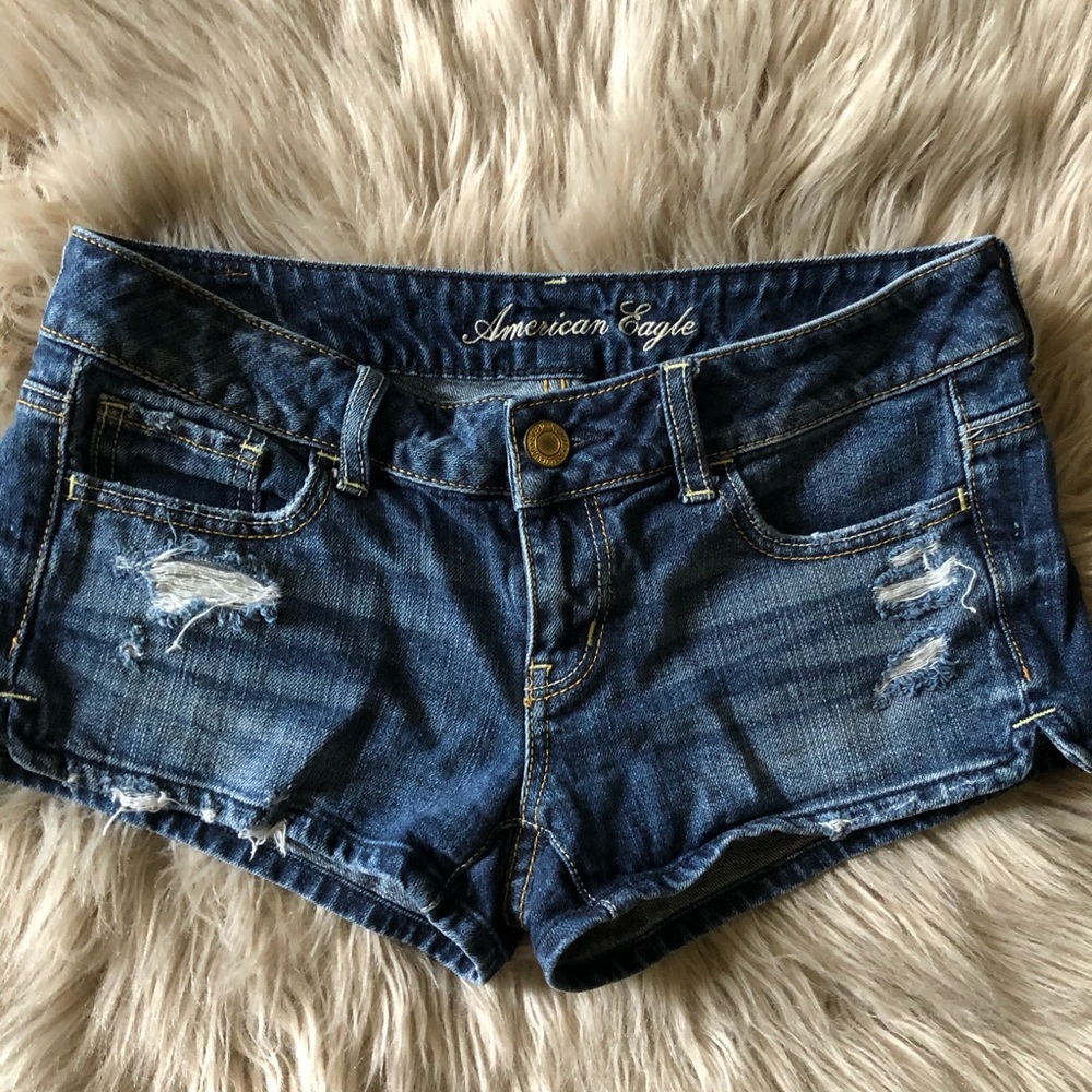American Eagle blue jean stretch shorties
